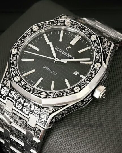 Audemars Piguet Royal Oak Black Dial Customized Engraved Watch