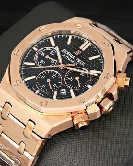 Audemars Piguet Royal Oak Black Dial Rose Gold Watch